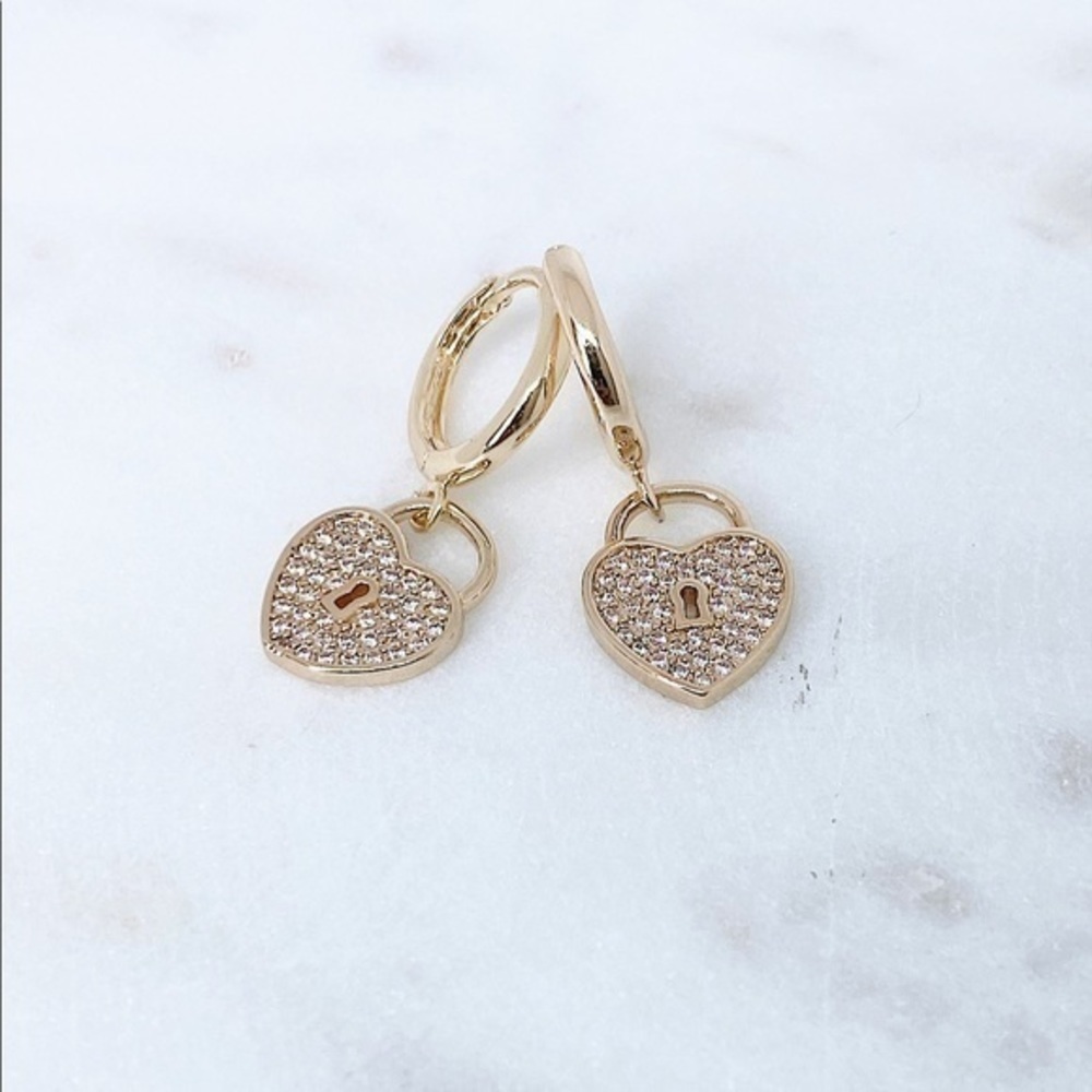 JUNE Petit Hoops with charm.